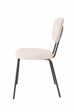 Silla Astra Chenille Gris Base Negra - ZY01G - TRIBECA