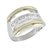 Anillo Medio Sin Fin triple calado borde Oro Plata y Oro