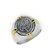 Anillo sello San Benito giratorio redondo Plata y Oro