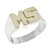 Anillo sello iniciales caladas rectangular Plata y Oro