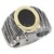 Anillo ancho hilos con onix oval y virola Oro Plata y Oro