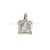 Medalla Sagrado Corazón 18x18mm - Plata y Oro