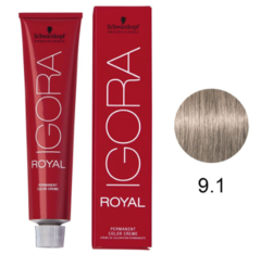 Tinta Igora Royal 60g - Cor 9.1 - Louro Extra Claro Cinza