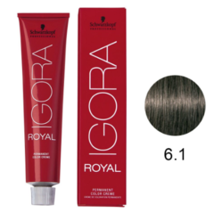 Tinta Igora Royal 60g - Cor 6.1 - Louro Escuro Cinza