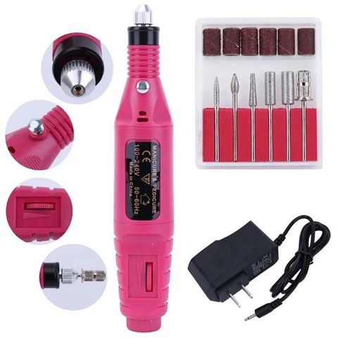 Lixadeira Motor Caneta Bivolts Unha Lixa Elétrica Profissional Bloco Motor Bivolt Beleza Salão Manicure Estética