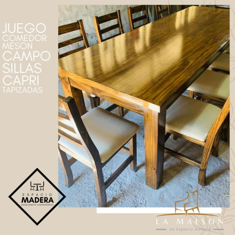 JUEGO COMEDOR CAPRI tapizadas