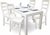 JUEGO DE COMEDOR MESA ASIA 1.20 x 0.80 + 4 SILLAS CAPRI LACA BLANCO