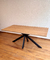 Mesa base de metal negro y tapa de madera 180 x 90 cm - buy online