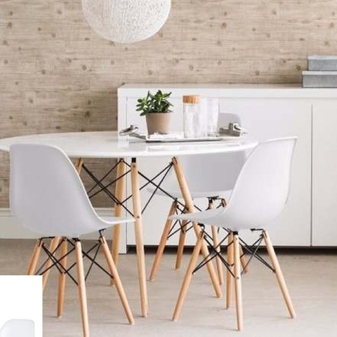 Mesa Eames redonda tapa blanca