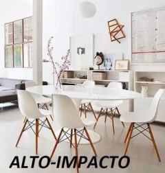 Combo Mesa Tulip Oval 150 + 4 Silla Eames- Alto Impacto