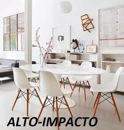 Combo Mesa Tulip Oval 150 + 4 Silla Eames- Alto Impacto