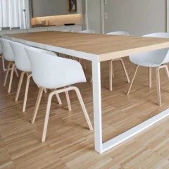 Mesa Comedor Metalica Industrial Rustica 240cm- Alto Impacto