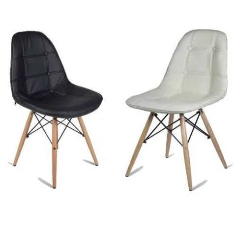 Set 6 Silla Eames Dsw Soft Capitone Tapizada- Alto Impacto