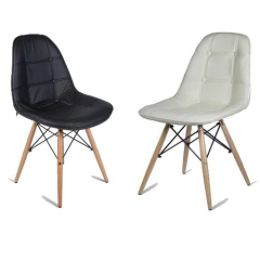 Set 4 Silla Eames Dsw Soft Capitone Tapizada- Alto Impacto