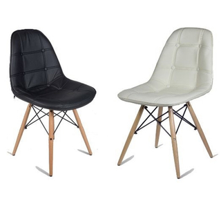Set 4 Silla Eames Dsw Soft Capitone Tapizada- Alto Impacto