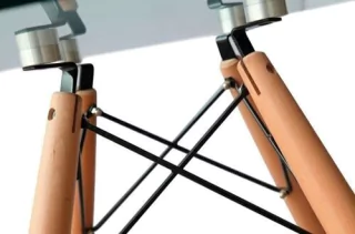 Mesa Eames Dsw Madera Vidrio Redonda 100 Cm - Alto Impacto- - ALTO IMPACTO Home + Office