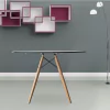 Mesa Eames Dsw Madera Vidrio Redonda 100 Cm - Alto Impacto- - tienda online
