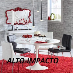 Combo Mesa Tulip 1.20 Redonda Blanca 4 Sillas Cuadrante