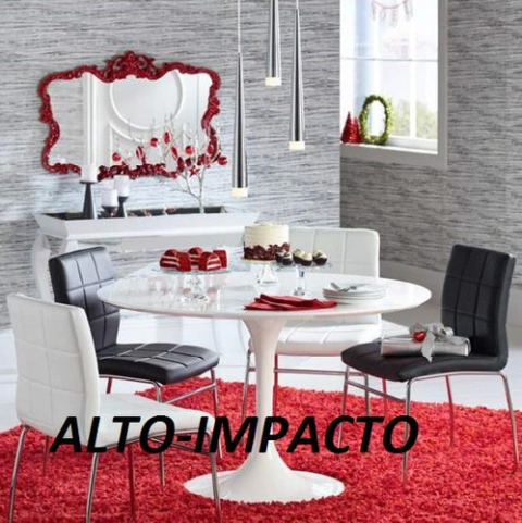 Combo Mesa Tulip 1.20 Redonda Blanca 4 Sillas Cuadrante