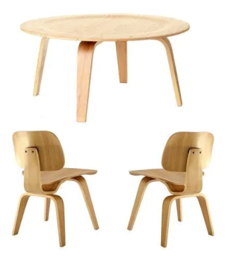 Mesa Ratona Baja Eames Lcw Plywood 86cms Diámetro en internet