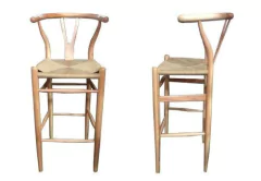 Set 2 Banqueta Wishbone Madera Natural 65 Cm - Alto Impacto