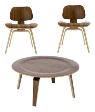 Mesa Ratona Baja Eames Lcw Plywood 86cms Diámetro - tienda online