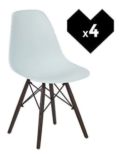 Silla X4 Eames Dsw Miller Patas Madera Oscura - Alto Impacto-
