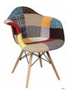 Sillon Silla Patchwork Daw Eames Base Madera - Alto Impacto