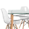 Combo Mesa Eames Vidrio 120 + 4 Sillas Eames Transparente - comprar online