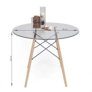 Combo Mesa Eames Vidrio 100 + 4 Sillas Eames- Alto Impacto - tienda online