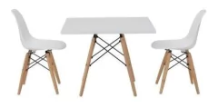Combo Mesa Eames 60 Cuadrada + 2 Silla Kids - Alto Impacto