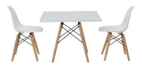 Combo Mesa Eames 60 Cuadrada + 2 Silla Kids - Alto Impacto