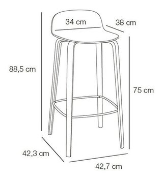 Set * 3 Banqueta Taburete Hay & Welling 65 Cm - Alto Impacto
