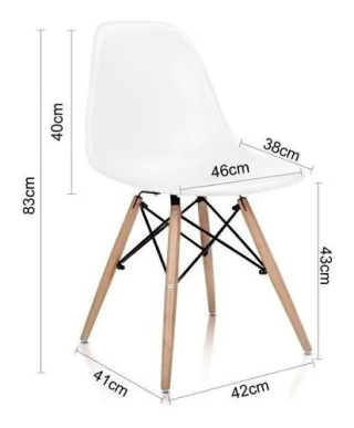 Combo * 4 Silla Eames Comedor Dsw Miller Abs - Alto Impacto - tienda online