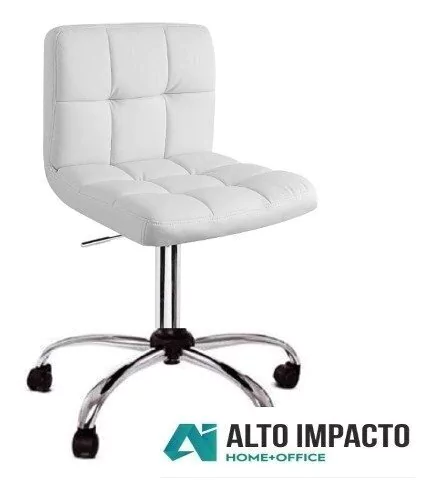 Taburete Tattoo Respaldo Tapizado Ruedas - Alto Impacto