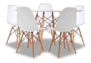 Combo Mesa Comedor 120 Redonda + 4 Silla Eames- Alto Impacto - ALTO IMPACTO Home + Office