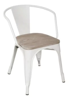 Sillon Tolix Metalico Asiento Madera 1 -alto Impacto