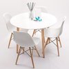 Set Mesa Eames Redonda Cocina Comedor + 4 Silla Alto Impacto en internet