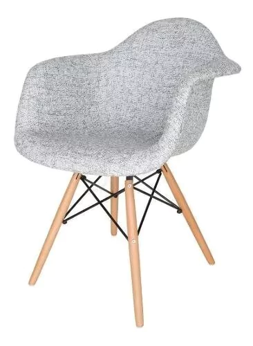 Set *2 Sillon Daw Eames Tapizada Base Madera - Alto Impacto