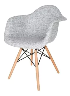 Sillon Daw Eames Tapizada Base Madera - Alto Impacto