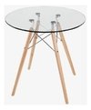 Mesa Eames Dsw Madera Vidrio Redonda 80 Cm - Alto Impacto- - comprar online