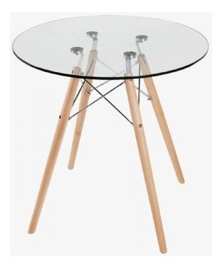 Mesa Eames Dsw Madera Vidrio Redonda 80 Cm - Alto Impacto- - comprar online