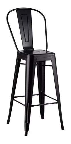 Banqueta Taburete Tolix Respaldo Negro- Alto Impacto