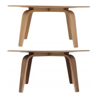Mesa Ratona Baja Eames Lcw Plywood 86cms Diámetro