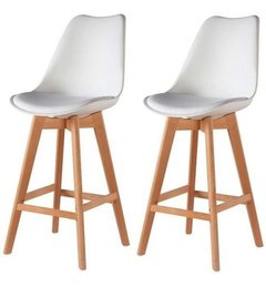 Set 2 Banqueta Taburete Tulip Eames Escandinava 65 Cm