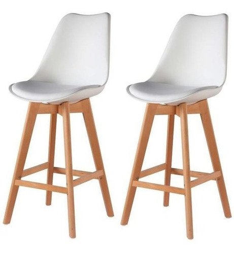 Set 2 Banqueta Taburete Tulip Eames Escandinava 65 Cm