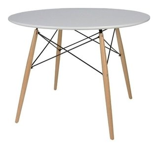 Combo Mesa Comedor 120 Redonda + 4 Silla Eames- Alto Impacto - tienda online