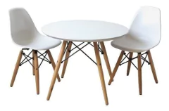 Combo Mesa Eames 60 + 2 Silla Kids Niños 1- Alto Impacto
