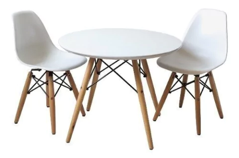 Combo Mesa Eames 60 + 2 Silla Kids Niños 1- Alto Impacto
