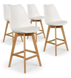 Set 4 Banqueta Taburete Tulip Escandinava 65 - Alto Impacto